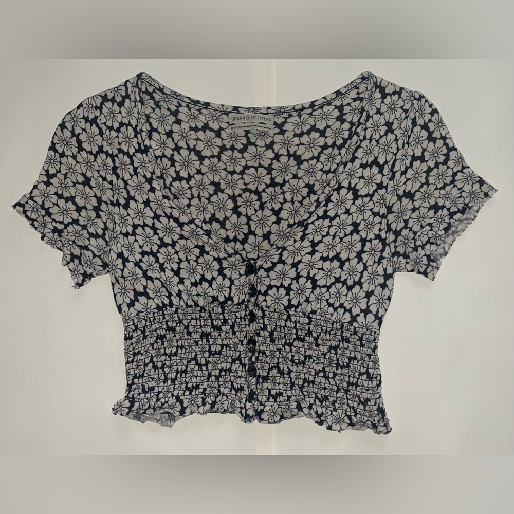 Urban Outfitters cropped button down tee